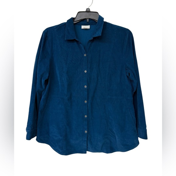 J. Jill Deep Teal Button-Down Shirt Size L - Picture 2 of 5
